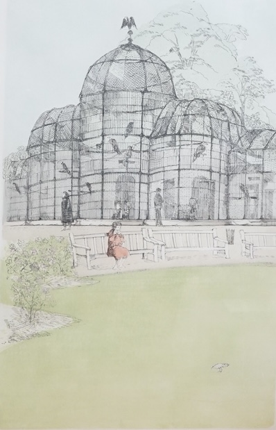 Richard Beer (1928-2017), colour etching, 'Zoo’, limited edition 5/70, signed and titled in pencil, 77 x 54cm. Condition - good